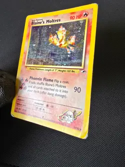 Pokemon WOTC Card - Blaine's Moltres - Gym Heroes - Holo Rare - 1/132 - MP - Image 3