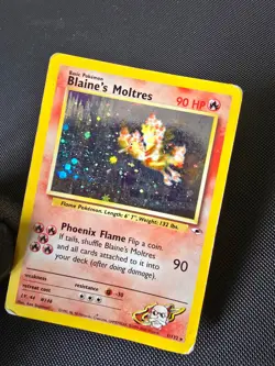 Pokemon WOTC Card - Blaine's Moltres - Gym Heroes - Holo Rare - 1/132 - MP - Image 4