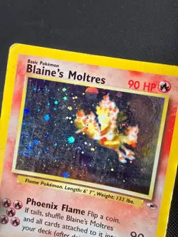 Pokemon WOTC Card - Blaine's Moltres - Gym Heroes - Holo Rare - 1/132 - MP - Image 5