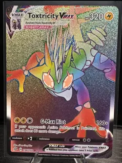 Toxtricity VMAX 196/192 Rebel Clash Rainbow Hyper Rare Full Art Pokemon TCG NM - Image 1