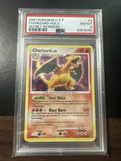 Charizard Secret Wonders #3 (2007) Holo Pokemon Graded PSA 8 - Image 1