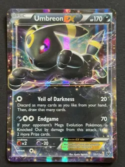 2016 Umbreon EX 55/124 Pokemon XY Fates Collide Full Art Holo Rare - Image 1