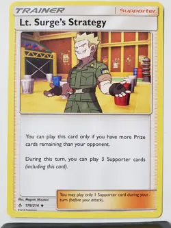 Lt. Surge's Strategy 178/214 - LP / VLP - Unbroken Bonds Sun Moon Pokemon Card - Image 1
