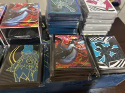Mega Charizard UPC Card Sleeves Storage Prismatic Black Bolt White Flare + Lot - Image 1