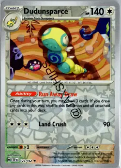 ???? Dudunsparce Reverse Holo 129/162 - Temporal Forces Pokemon SV05 ??? - Image 1