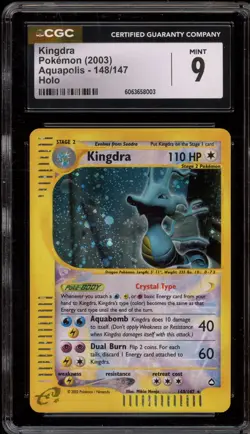 Pokemon Kingdra Aquapolis Crystal Holo Secret Rare #148 CGC 9 Mint - Image 1