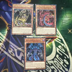 Yugioh! Sacred Beast Set Uria Hamon Raviel DUSA-EN096-98 Ultra Rare 1st Ed NM - Image 1