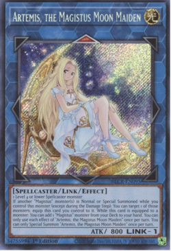 Artemis, the Magistus Moon Maiden (BLCR-EN095) - Secret Rare - 1st Ed NM Yugioh - Image 1