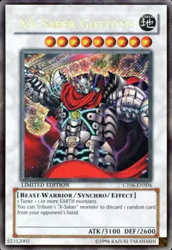 Yugioh! LP XX-Saber Gottoms - CT06-ENS04 - Secret Rare - Limited Edition Lightly - Image 1