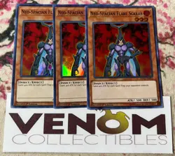 3x (M/NM) Neo-Spacian Flare Scarab SHVA-EN033 Super Rare 1st Edition YuGiOh - Image 1