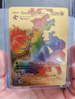 Trevenant Vmax Rainbow Gold Foil Fan Art Vinyl Textured Collector Pokemon Card - Image 1