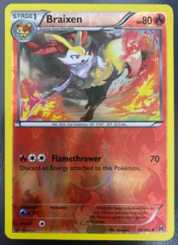 Braixen 26/162 Reverse Holo Breakthrough Set | LP | Pokemon Trading Card TCG - Image 1
