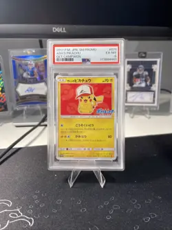 PSA 6 Ash's Pikachu 071/SM-P Promo Sun & Moon 2017 Pokemon Card Japanese - Image 1