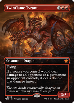 Twinflame Tyrant (Borderless) [Foundations] Magic MTG - Image 1