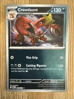 Crawdaunt 085/132 Reverse Holo Rare - Pokemon TCG Mega Evolution - NM - Image 1