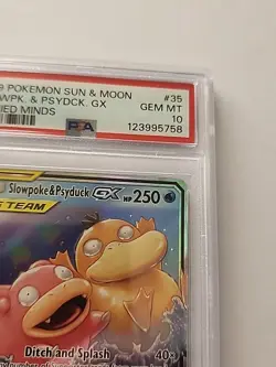 SLOWPOKE & PSYDUCK GX 2019 POKEMON UNIFIED MINDS RARE 35/236 PSA 10 - Image 3