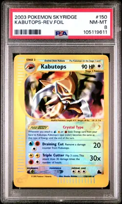 2003 Kabutops Reverse Holo 150/144 Skyridge Pokemon PSA 8 - Image 1