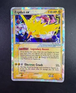 2004 POKEMON EX FIRERED & LEAFGREEN 116/112 ZAPDOS EX HOLO SECRET RARE TCG - Image 1