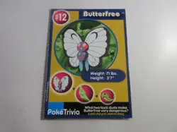 Butterfree PokeTrivia Burger King Pokemon Card LP - Image 1