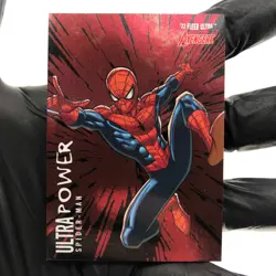 Marvel Card Spider-Man UP-3 Ultra Power Fleer Upper Deck Ultra Avengers 2022 - Image 2