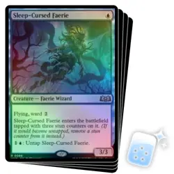 FOIL SLEEP-CURSED FAERIE X4 Wilds Of Eldraine WOE Magic MTG MINT CARD - Image 1