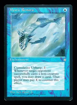 * * 1x Mystic Remora x1 * * Ice Age MTG LP Light Play (tiny corner bend) - Image 1