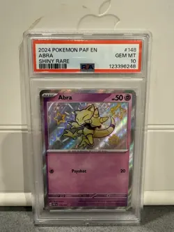 2024 Pokemon PSA 10 Abra Paldean Fates EN Shiny Rare 148 - Image 1