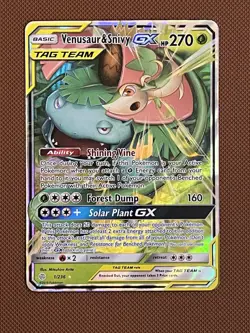 Pokemon TCG - Venusaur and Snivy GX 1/236 - Tag Team - Cosmic Eclipse NM - Image 1