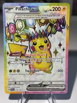 Pokemon 2024 SV Surging Sparks Pikachu EX 219/191 Ultra Rare Near Mint - Image 1