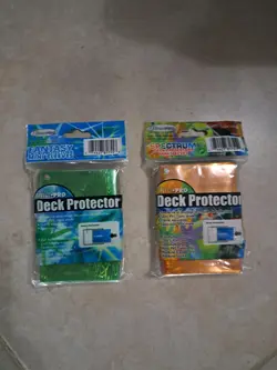 2 Sealed 2004 Ultra Pro Deck Protector Sleeves Yu Gi Oh Spectrum Orange/Green - Image 2