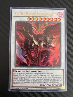 Yugioh Hot Red Dragon Archfiend Abyss DUPO-EN057 Ultra Rare 1st Ed HP - Image 1