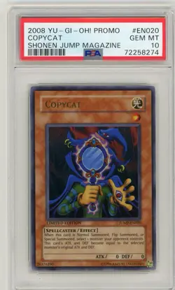 2008 Yu-Gi-Oh! Promo Copycat JUMP-EN020 Shonen Jump Magazine Ultra Rare PSA 10 - Image 1