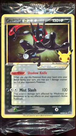 Greninja Gold Star SWSH144 SEALED Holo Rare Black Star Promo Pokemon Card - Image 1