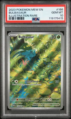 2023 POKEMON MEW EN-151 ILLUSTRATION RARE #166 BULBASAUR PSA 10 - Image 1