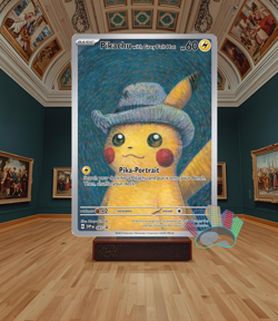 Pikachu with Grey Felt Hat Pokemon x Van Gogh Black Star Promo ACG ART Card NM - Image 1