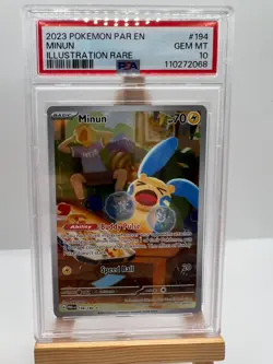 Pokemon Paradox Rift - 194/182 Minun - Illustration Rare - PSA 10 - Image 1
