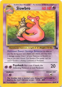 Pokemon - Slowbro #43/62 - Fossil Unlimited - Image 1