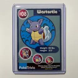 Wartortle 08 Pokemon Burger King PokeTrivia Trading Card LP-MP - Image 1