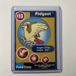 Pidgeot 18 Pokemon Burger King PokeTrivia Trading Card LP-MP - Image 1