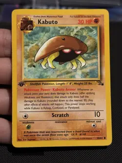 1st First Edition Kabuto 50/62 Fossil Pokemon Card WOTC - Image 4