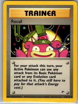 Recall 116/132 Non Holo Gym Heroes - Pokemon Card - NM - Image 1