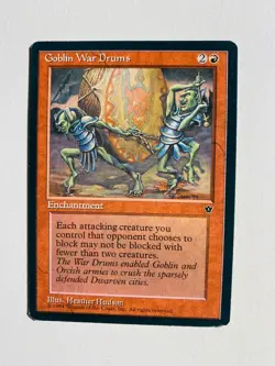 1X MTG MAGIC THE GATHERING GOBLIN WAR DRUMS NM-MT CARD - Image 1