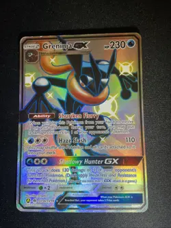 Pokemon TCG Greninja GX Full Art Shiny Holo Rare Card SV56/SV94 Damaged - Image 1