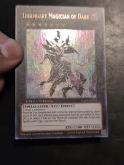 Yu-Gi-Oh! SECRET RARE CARD LEGENDARY MAGICIAN OF DARK WSUP-EN052 1ST NM/VLP - Image 2