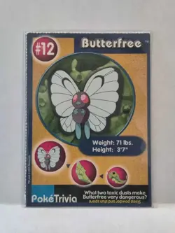 1999 Burger King Poketrivia Card #12 Butterfree - Image 1