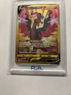 2022 POKEMON SWORD & SHIELD BRILLIANT STARS FULL ART/GALARIAN MOLTRES V PSA 8 - Image 3
