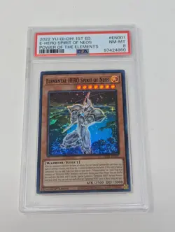 Yugioh Elemental HERO Spirit of Neos POTE-EN001 Super Rare 1st Ed PSA 8 - Image 1