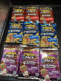 Lot of 9 The Trash Pack Trading Card Booster Packs Collection 1 Artwork Varies - Image 1