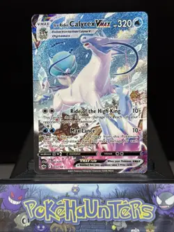 Pokemon Card Ice Rider Calyrex VMAX 203/198 Chilling Reign Alternate Art Played - Image 1