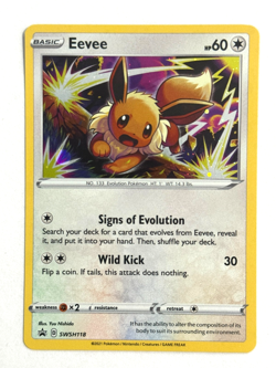 Pokemon TCG Eevee SWSH118 SWSH Black Star Promos Small Swirl - Image 1